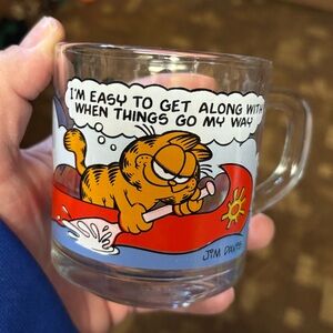 Vintage Garfield McDonald’s glass cup. Dated 1978.